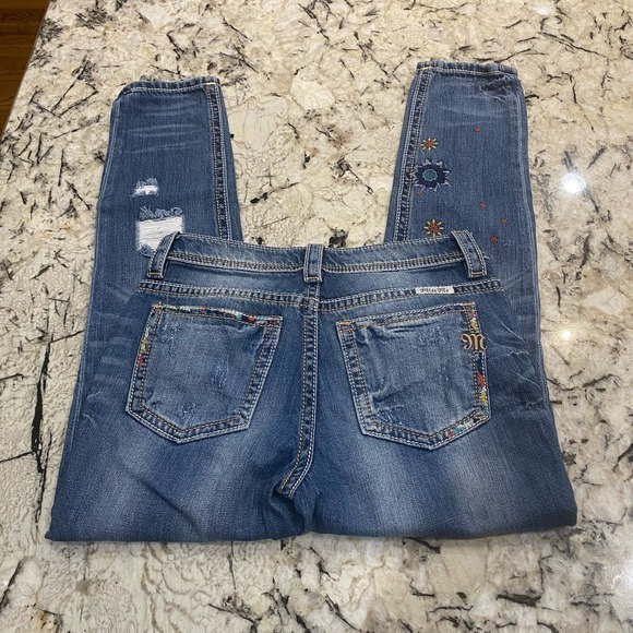 Miss Me Women's‎ Embroidered Ankle Boyfriend Denim Jeans Size 25 - Picture 6 of 10